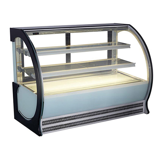 curved glass refrigerated display case